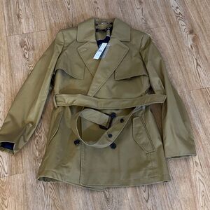 Honey Tan JCrew Double-Breasted Trench Coat